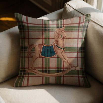 Rocking Horse Plaid Pillow
