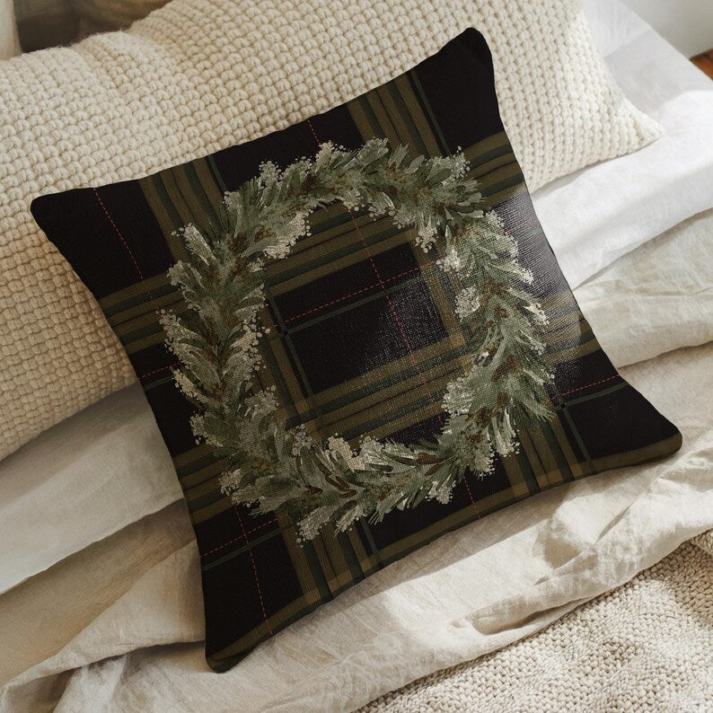 Green Wreath Pillow