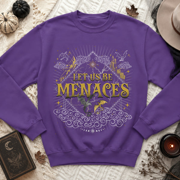 Let Us Be Menaces Sweatshirt in Purple