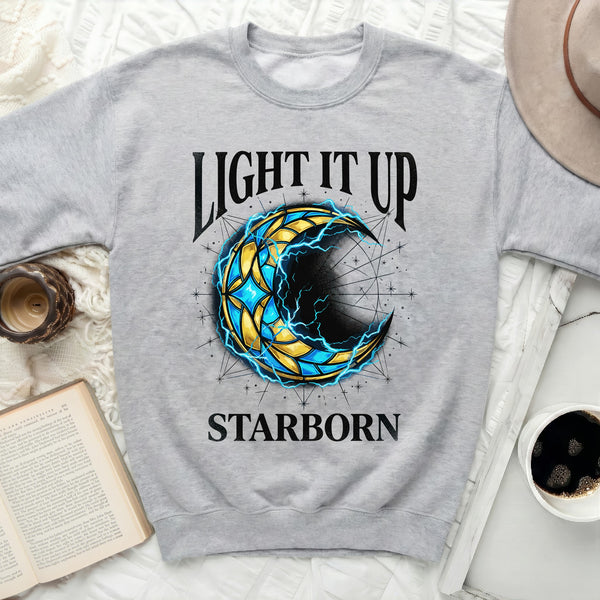 Light It Up Starborn Celestial Sweatshirt in Sport Grey