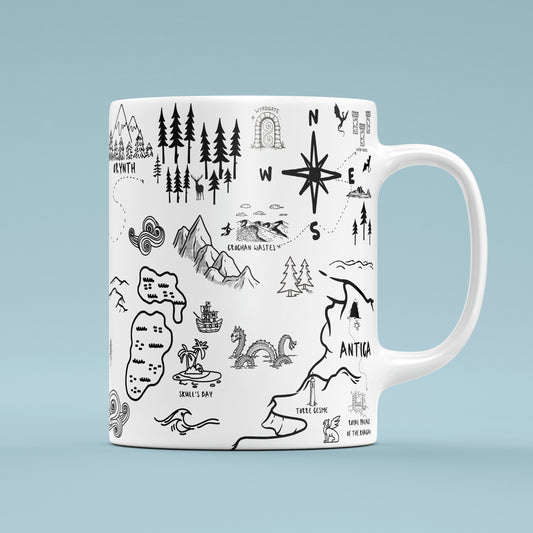 White Throne of Glass Map Mug