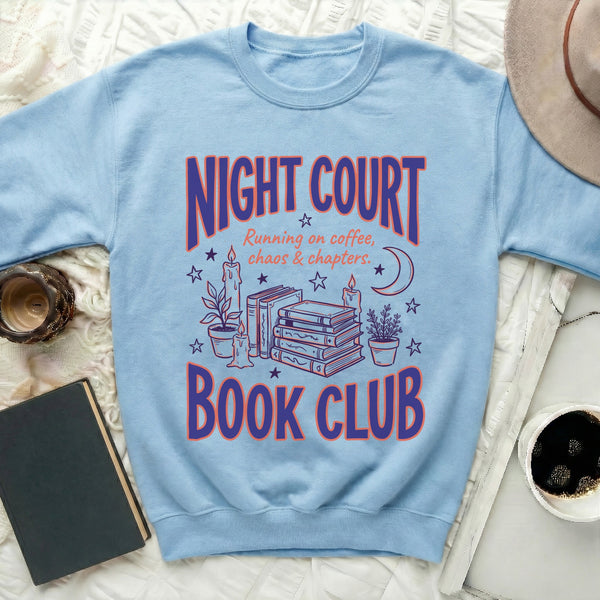 Night Court Book Club Sweatshirt in Light Blue