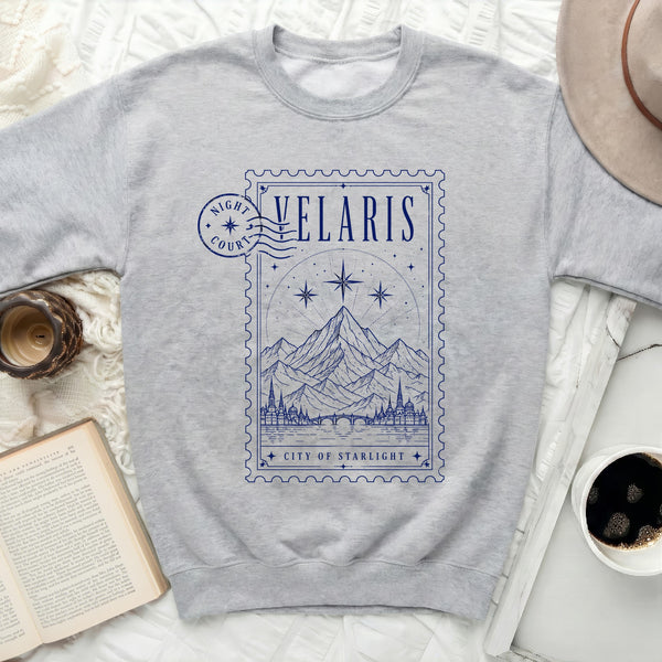 Night Court Velaris Passport Sweatshirt in Sport Grey