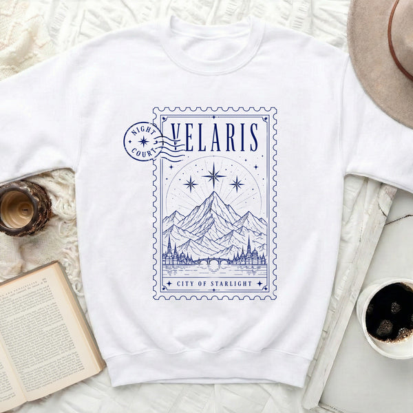 Night Court Velaris Passport Sweatshirt in White