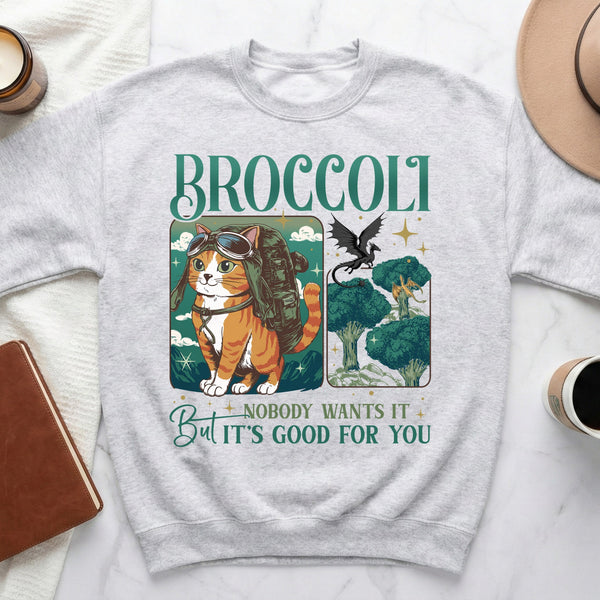 Nobody Wants Broccoli Sweatshirt in Ash
