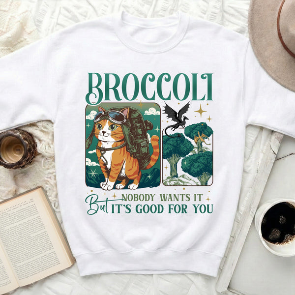 Nobody Wants Broccoli Sweatshirt in White