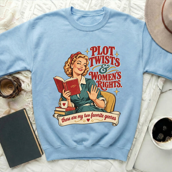 Plot Twists Sweatshirt in Light Blue