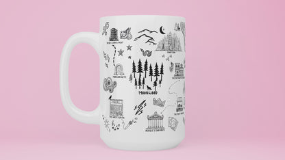 White Crescent City Map Mug