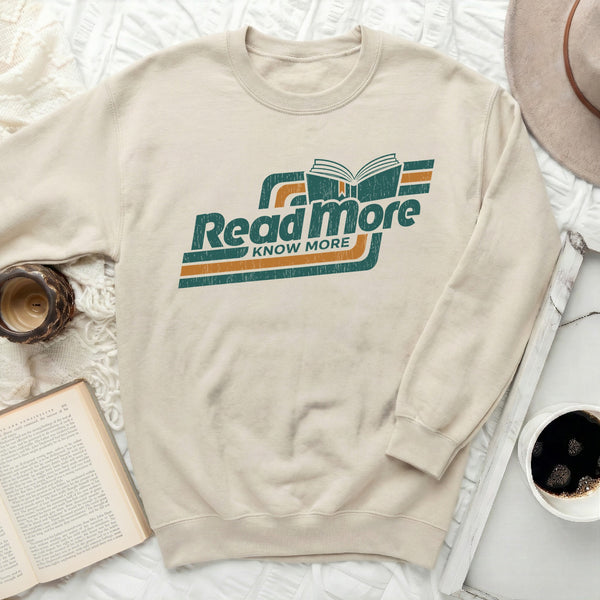 Read More Retro Paperback Sweatshirt in Sand