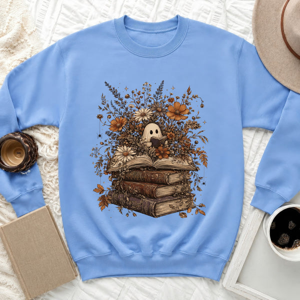 Reading Ghost Autumn Bouquet Sweatshirt in Carolina Blue