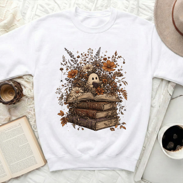 Reading Ghost Autumn Bouquet Sweatshirt in White