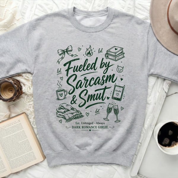 Sarcasm & Smut Unhinged Reader Sweatshirt in Sport Grey