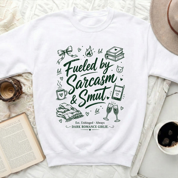 Sarcasm & Smut Unhinged Reader Sweatshirt in White