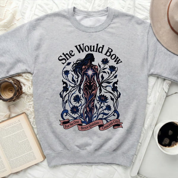 She Would Bow CC Sweatshirt in Sport Grey