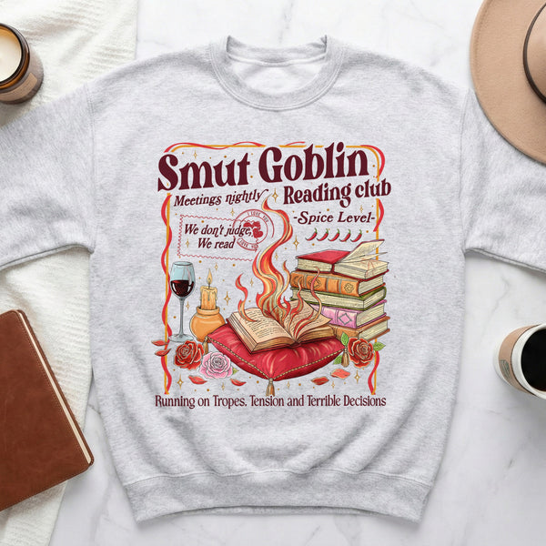 Smut Goblin Reading Club Sweatshirt in Ash