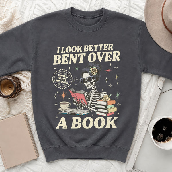 Smut Reader Skeleton Sweatshirt in Dark Heather