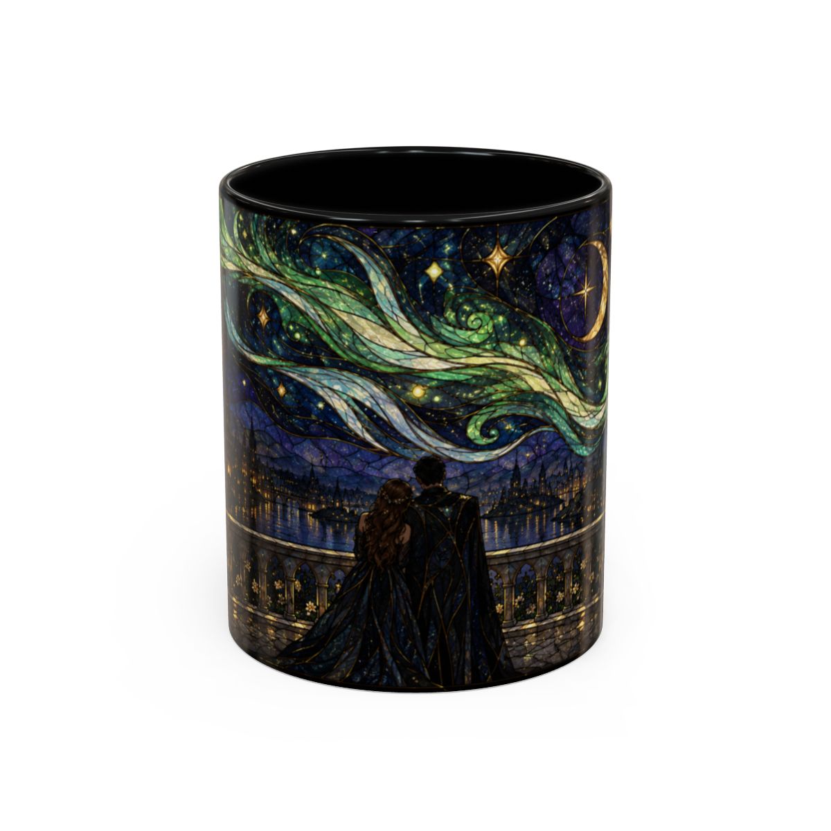 Black mug, front