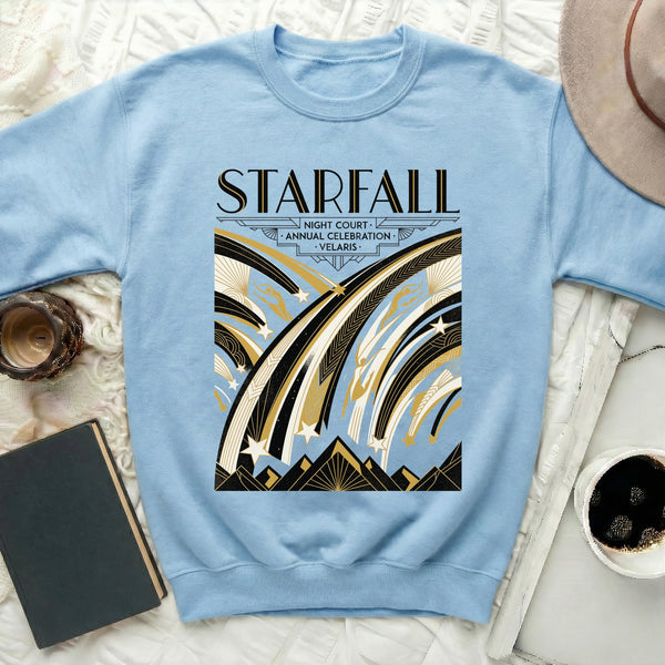 Starfall Night Court Sweatshirt in Light Blue
