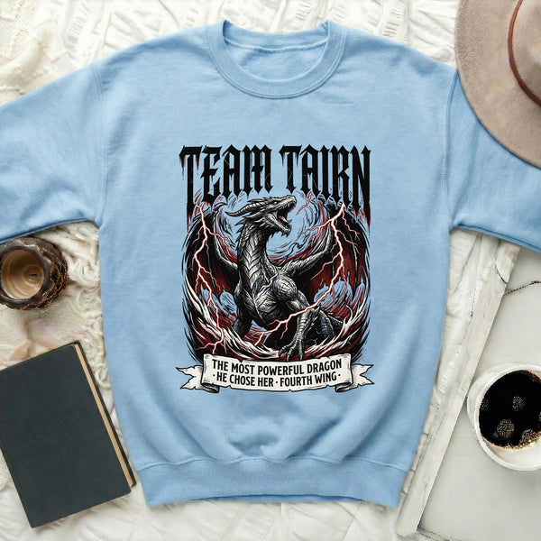 Team Tairn Dragon Sweatshirt in Light Blue