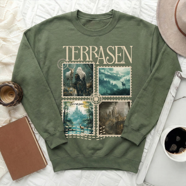 Terrasen Realm Collection Sweatshirt in Military Green
