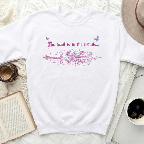 "The Devil is in the Details" Sweatshirt in White