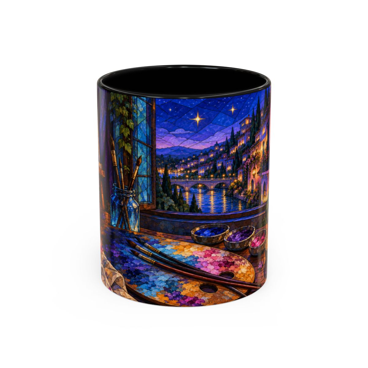 Black mug, front