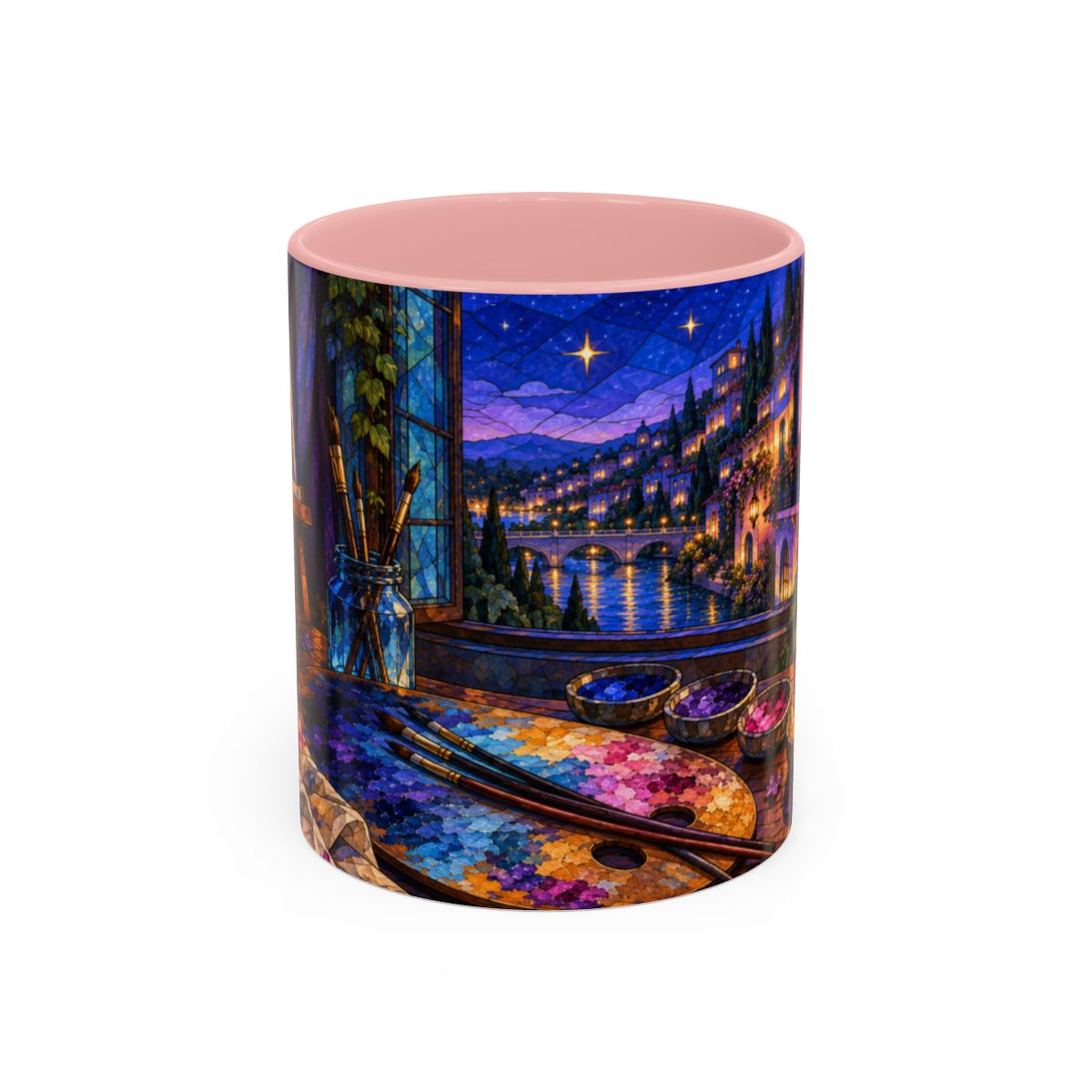 Pink mug, front