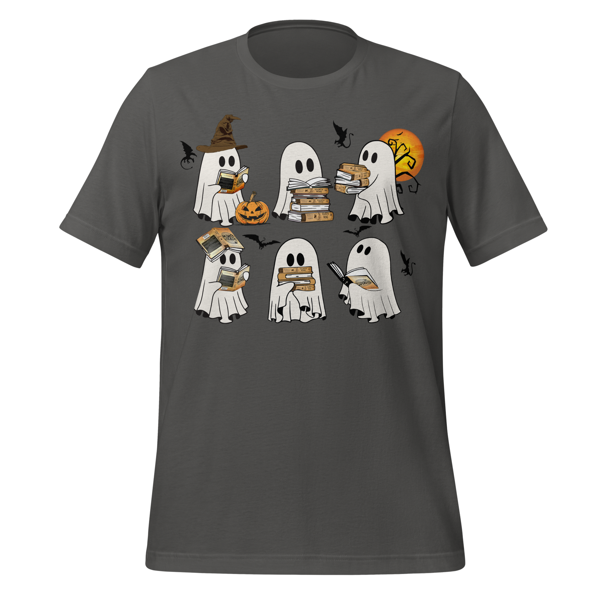 Fourth Wing Ghosts Reading Books Tee - MagicMerchEmporium
