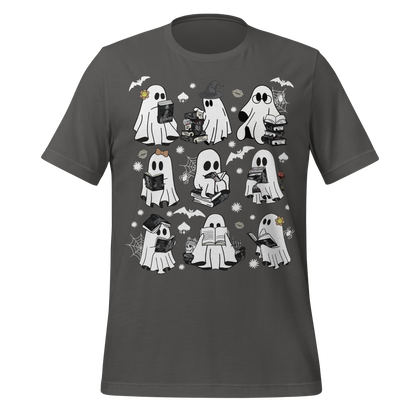 Spooky Cute Ghosts Reading Books Tee - MagicMerchEmporium