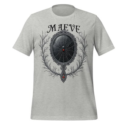 Maeve Name Design with Spider Mirror Art Spooky Tee