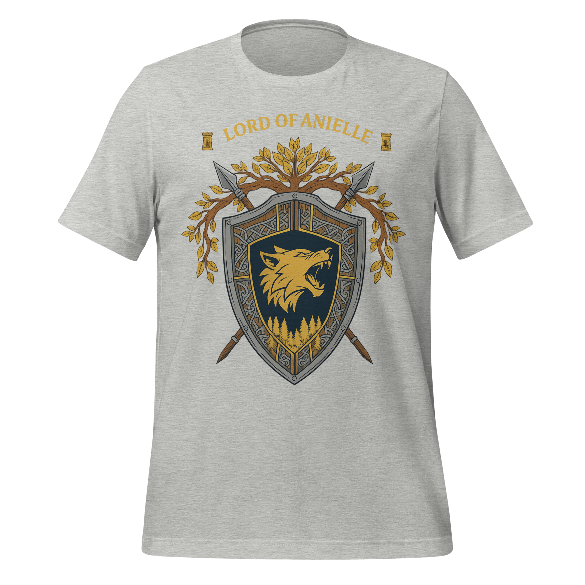 Lord Of Anielle Wolf Crest Shield Design Graphic Tee - MagicMerchEmporium