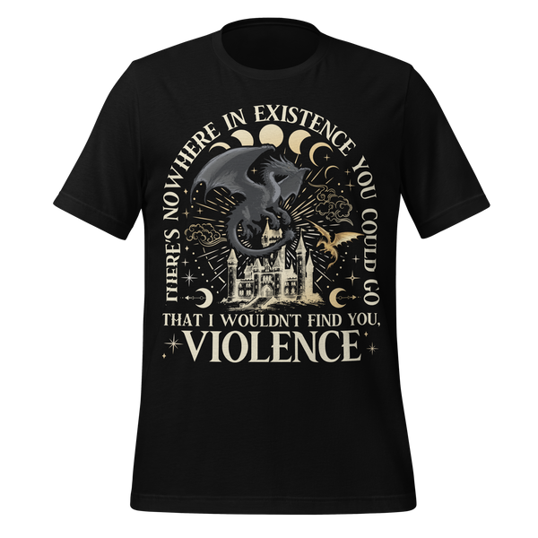 Violence Dragon Rider Iron Flame Quote Tee in Black