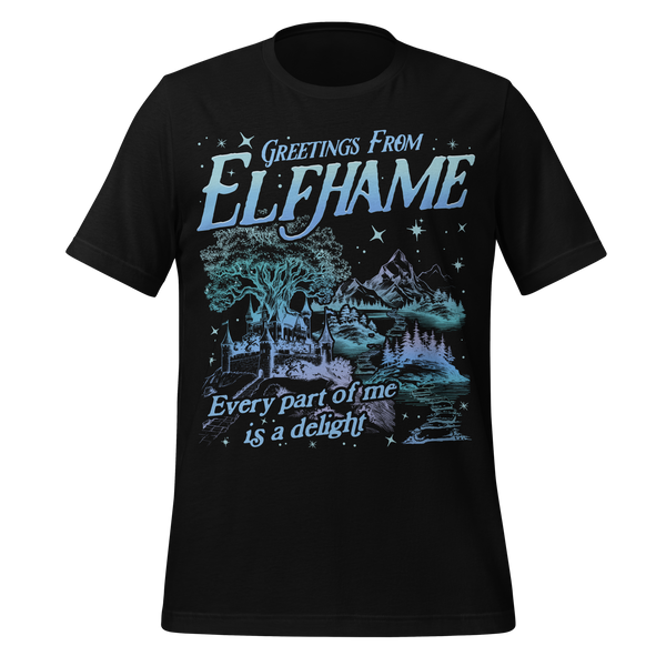 Greetings from Elfhame Tee in Black