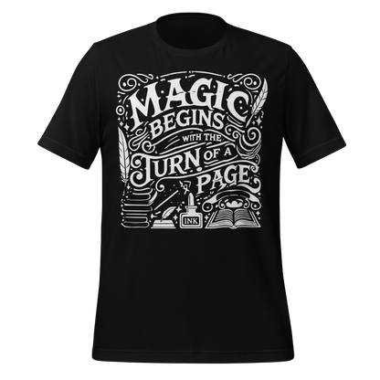 "Magic Begins with the Turn of a Page" Tee - MagicMerchEmporium
