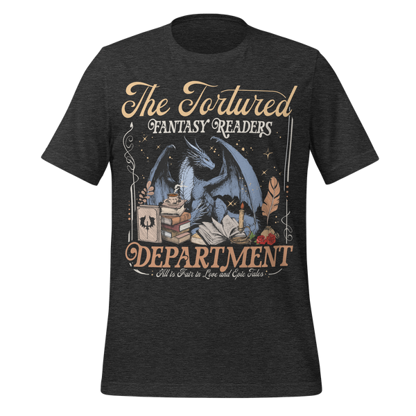 Tortured Fantasy Readers Tee in Dark Grey Heather