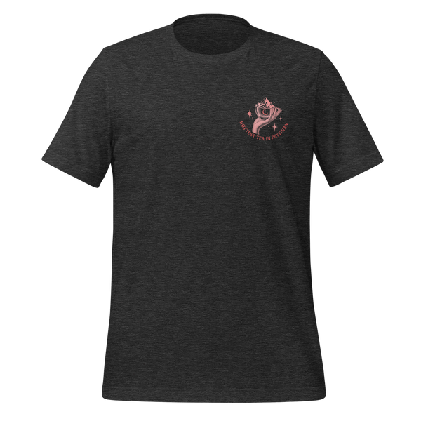 Red Suriel Tea Co Tee in Dark Grey Heather