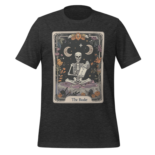 The Reader – Tarot Card Skeleton Tee