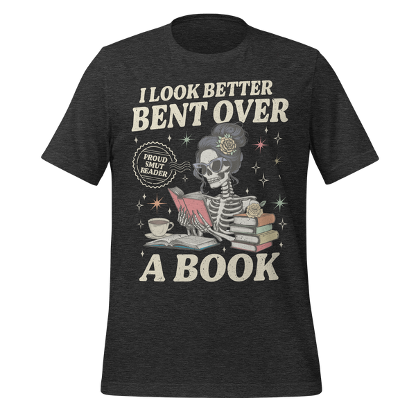 Smut Reader Skeleton Tee in Dark Grey Heather