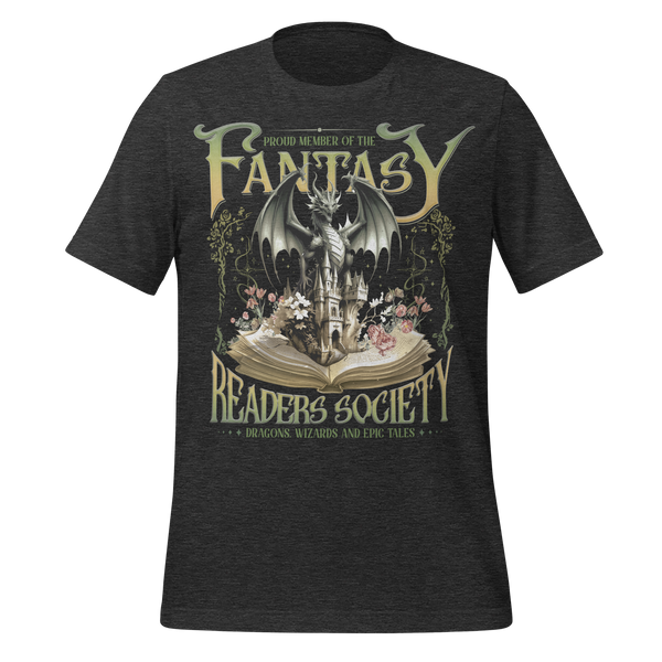 Fantasy Book Lover Tee in Dark Grey Heather