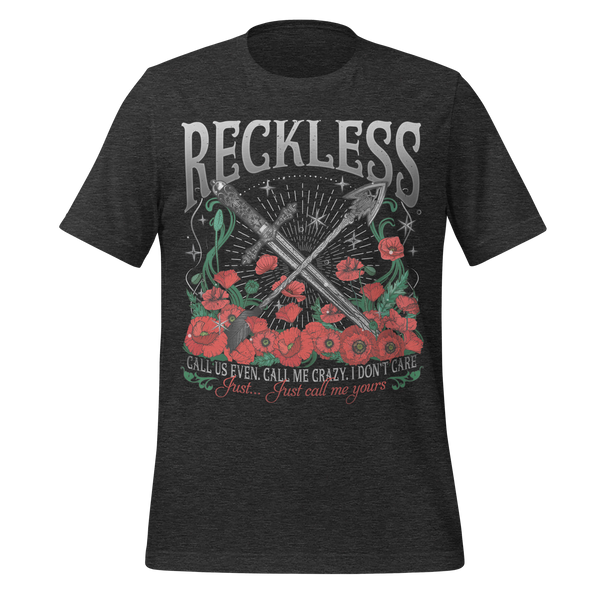 Reckless Romance Powerless Book Club Tee in Dark Grey Heather