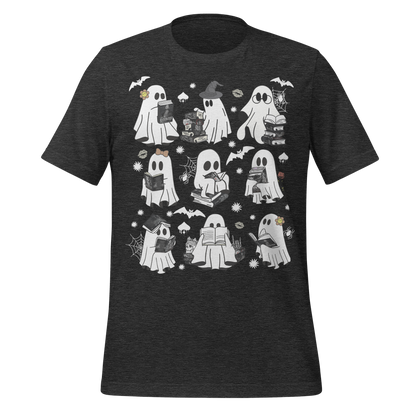 Spooky Cute Ghosts Reading Books Tee - MagicMerchEmporium
