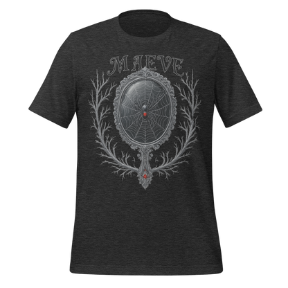 Maeve Name Design with Spider Mirror Art Spooky Tee