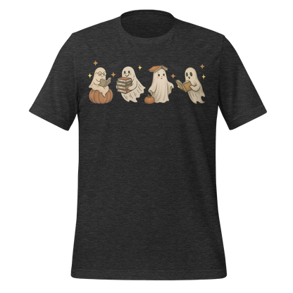 Spooky Season Ghost Reading Books Pattern Cute Tee - MagicMerchEmporium