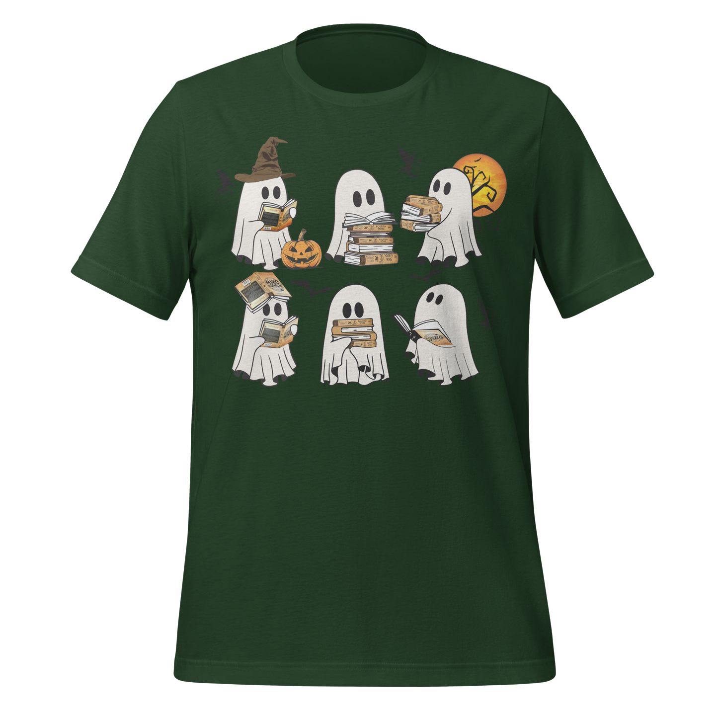Fourth Wing Ghosts Reading Books Tee - MagicMerchEmporium