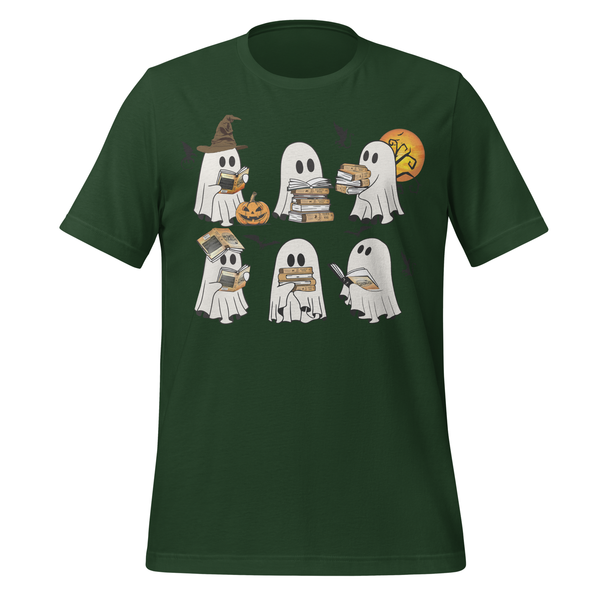 Fourth Wing Ghosts Reading Books Tee - MagicMerchEmporium