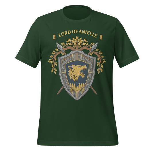 Lord Of Anielle Wolf Crest Shield Design Graphic Tee - MagicMerchEmporium