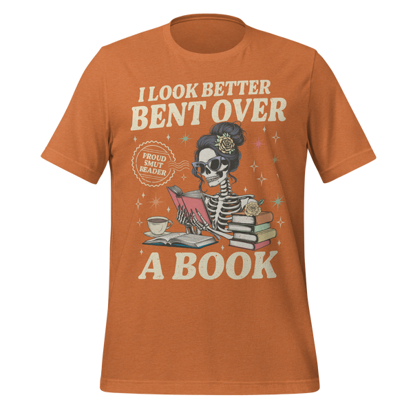 Smut Reader Skeleton Tee in Heather Autumn