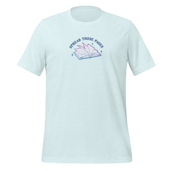 Spread Those Pages Tee in Heather Ice Blue