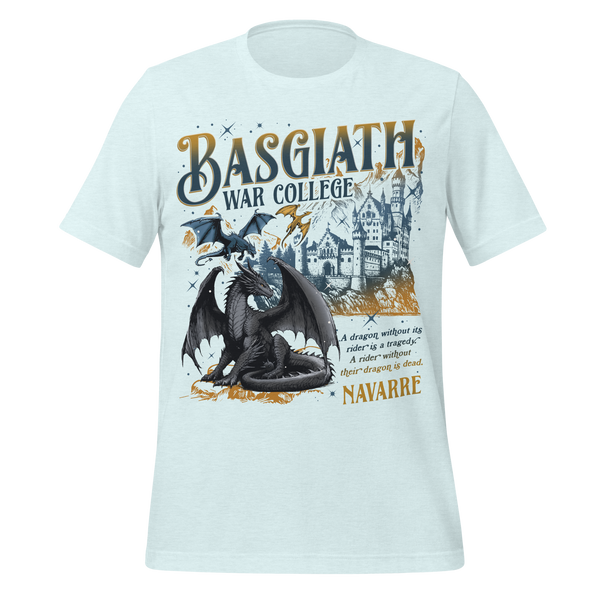 Blue Basgiath College Tee in Heather Ice Blue