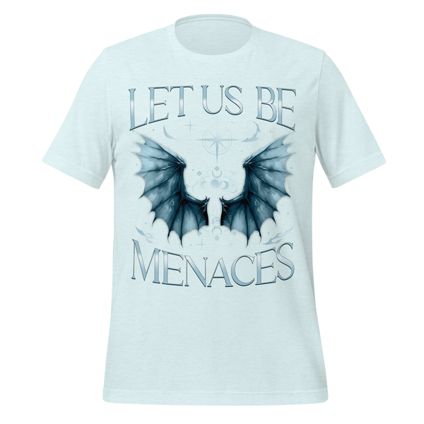 Let Us Be Menaces Dragon Tee in Heather Ice Blue